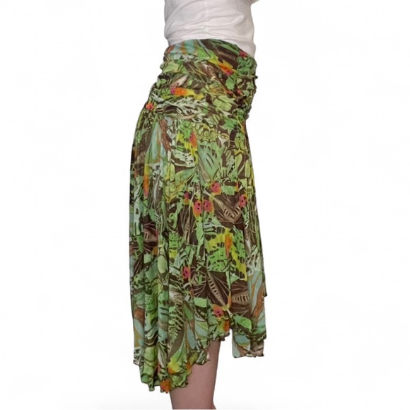 Diane Von Furstenburg Vintage Jungle Print Asymmetrical Skirt size 6 - Picture 3 of 10